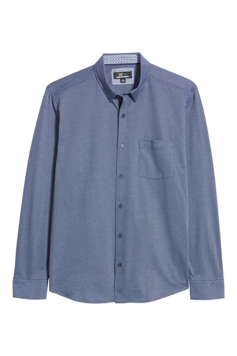 Men's Button-Up Shirt, Alternate, color, NAVY SMALL BOX