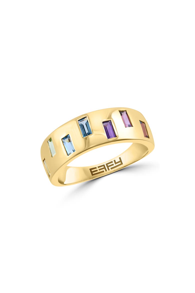 14K Gold Plate Gemstone Ring, Main, color, GOLD MULTI