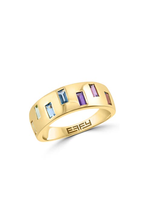 14K Gold Plate Gemstone Ring