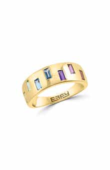 14K Gold Plate Gemstone Ring