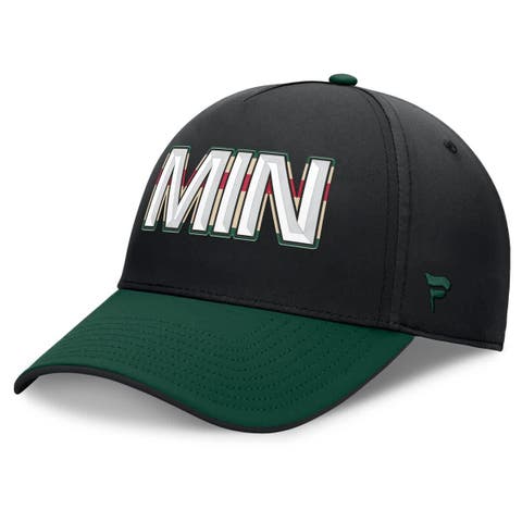 Men's Fanatics Black/Green Minnesota Wild Authentic Pro Rink Team Code Flex Hat