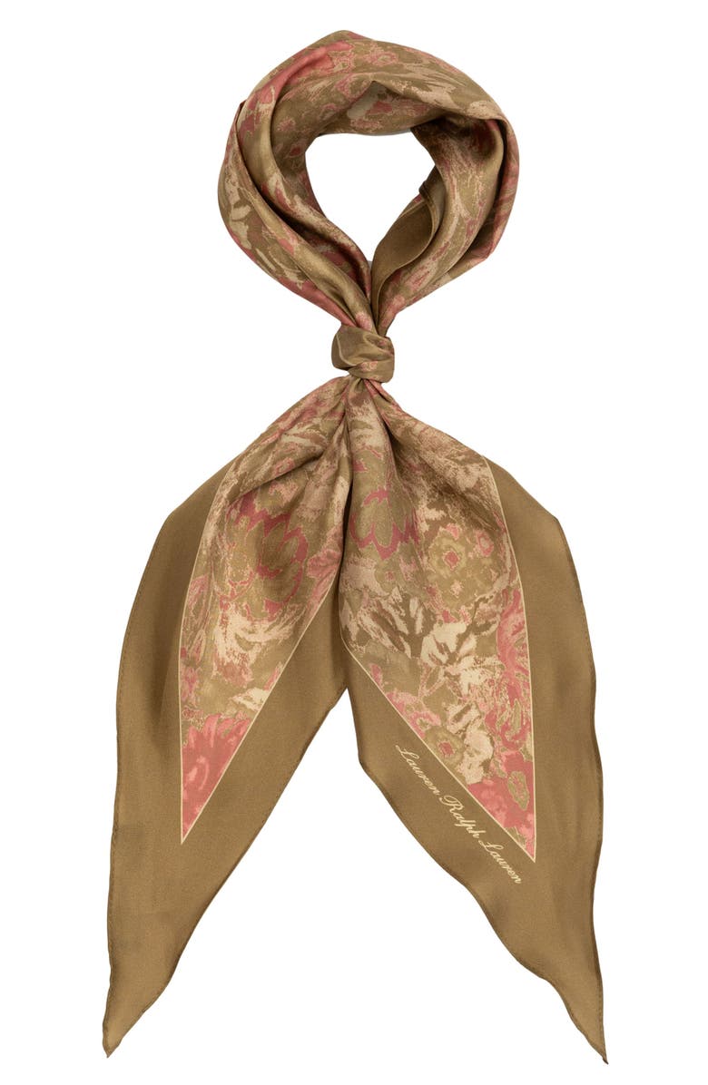 Lauren Ralph Lauren Floral Silk Large Diamond Scarf, Alternate, color,