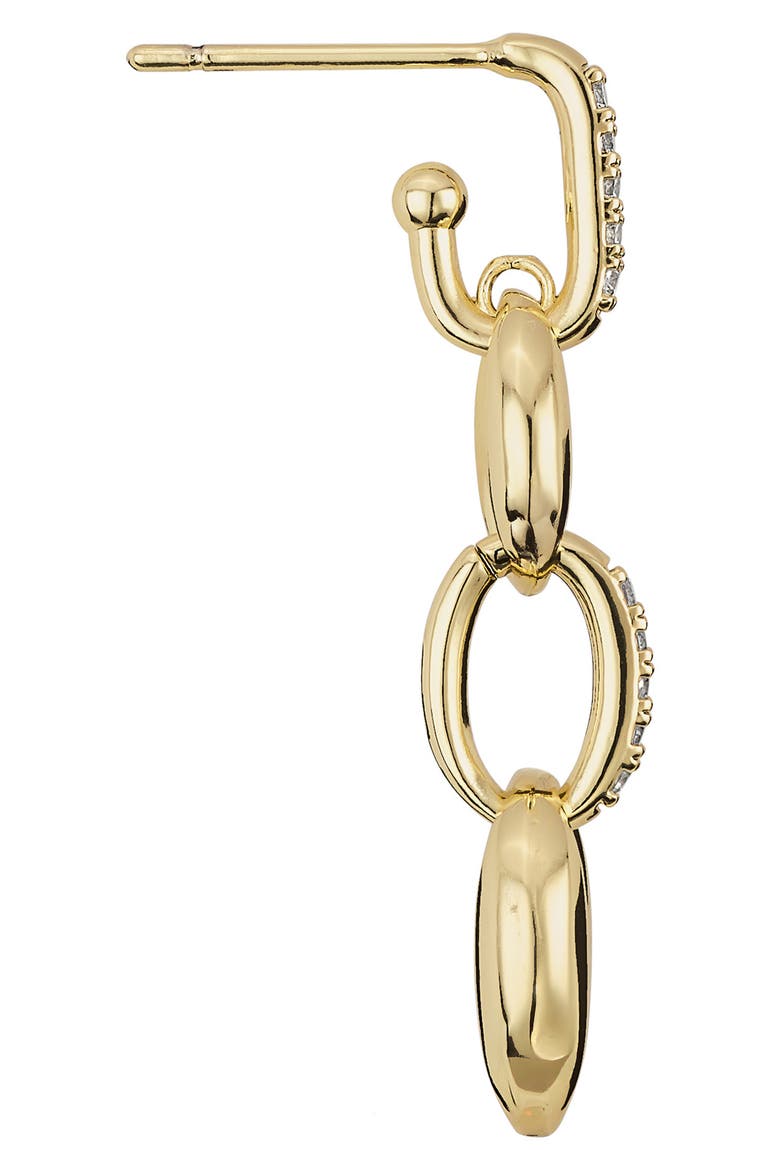 Pavé Mariner Link Drop Earrings, Alternate, color, GOLD