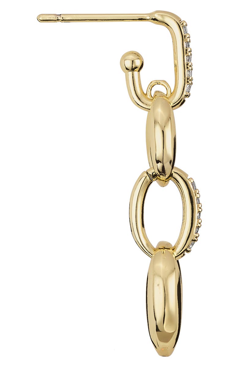 ATHRA LUXE Pavé Mariner Link Drop Earrings, Alternate, color, Gold