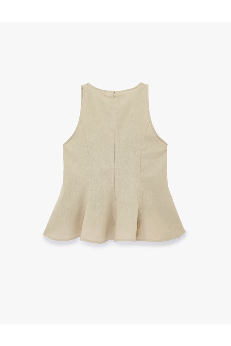 Sleeveless Linen Blend Top with Flare, Alternate, color, MINK