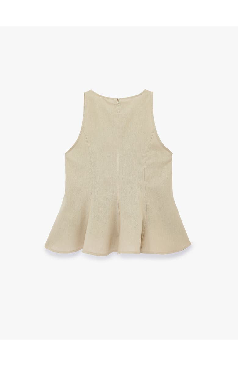 Koton Sleeveless Linen Blend Top with Flare, Alternate, color, Mink