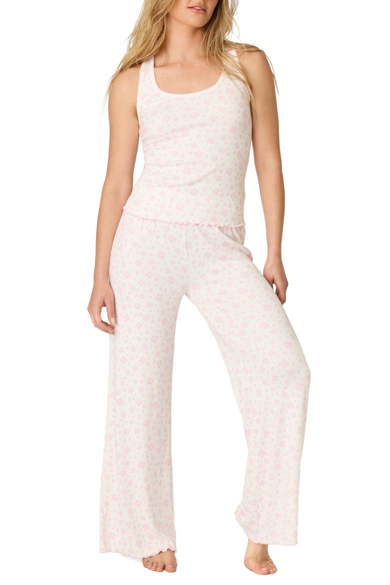 Pretty Petals Stretch Jersey Pajamas, Main, color, SWEET PINK
