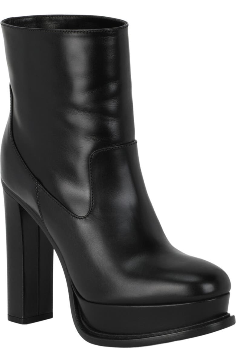 McQueen Leather Ankle Bootie, Main, color, Black