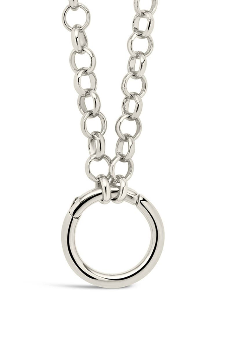 Sterling Forever Simple Link Pendant Chain Necklace, Alternate, color, Silver