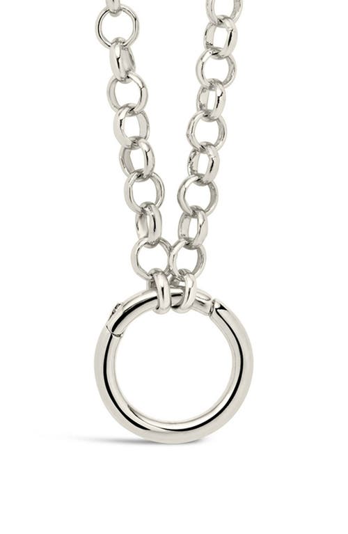 Sterling Forever Simple Link Pendant Chain Necklace In Silver