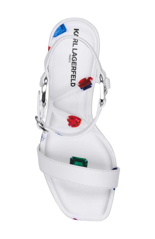 Karl Lagerfeld Paris Cybil Ankle Strap Sandal In Bright White