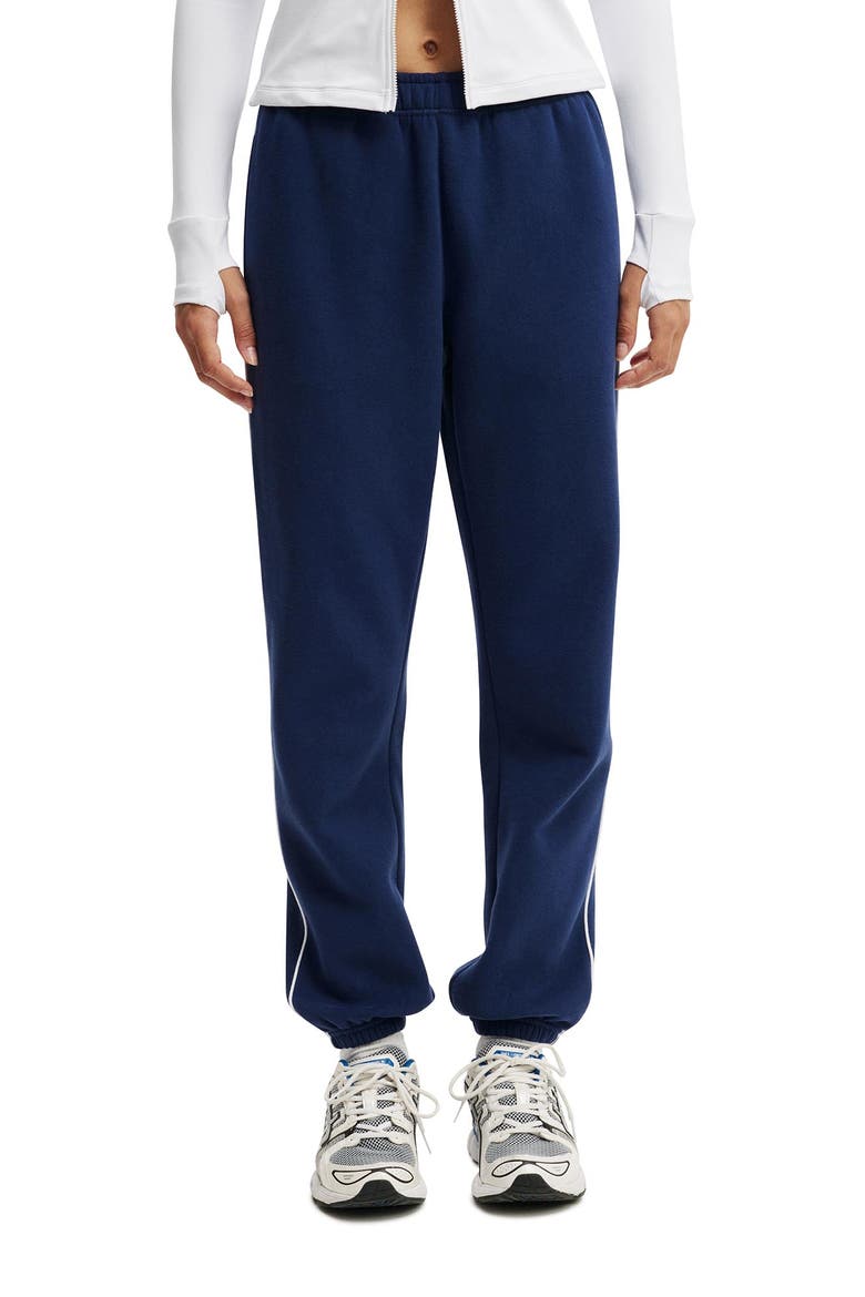 Women's Active Plush Essential Gym Sweatpant, Main, color, Heritage Blue White