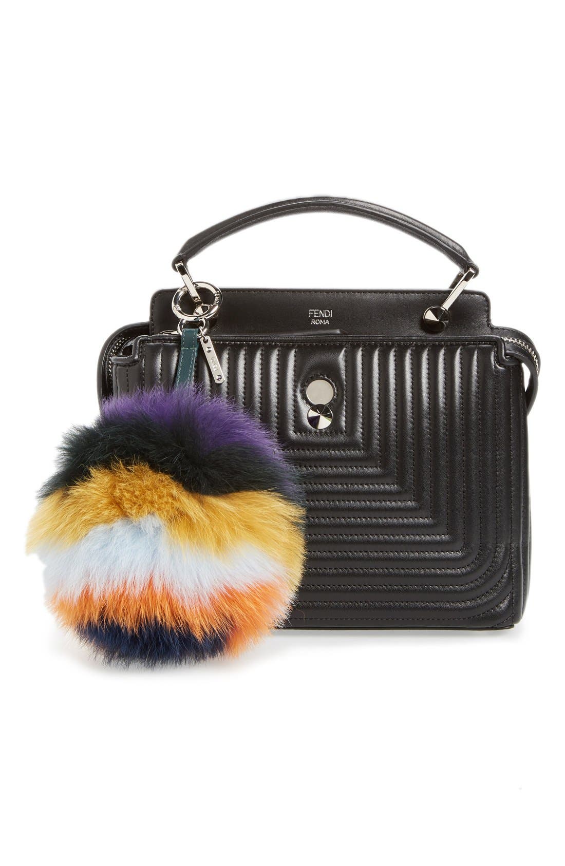 Genuine Fox Fur Bag Charm, Alternate, color, AMETHYST/ MULTI/ GREEN ENGLISH