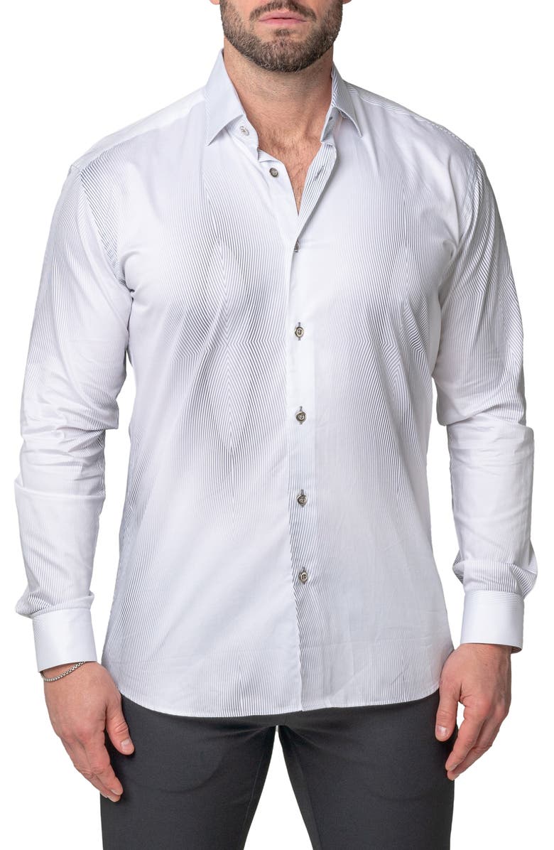 Maceoo Fibonacci Singularity Contemporary Fit Button-Up Shirt, Main, color, 