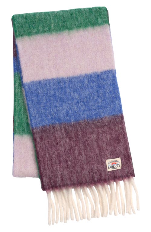 Faherty Block Stripe Alpaca-blend Scarf In Multi