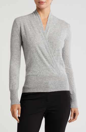 Cashmere Faux Wrap Sweater