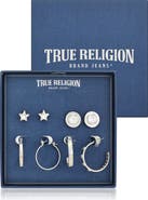 True Religion 4-Pack Assorted Stud & Hoop Earrings