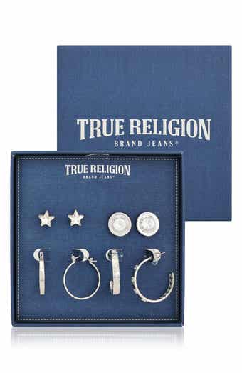 True Religion 4-Pack Assorted Stud & Hoop Earrings