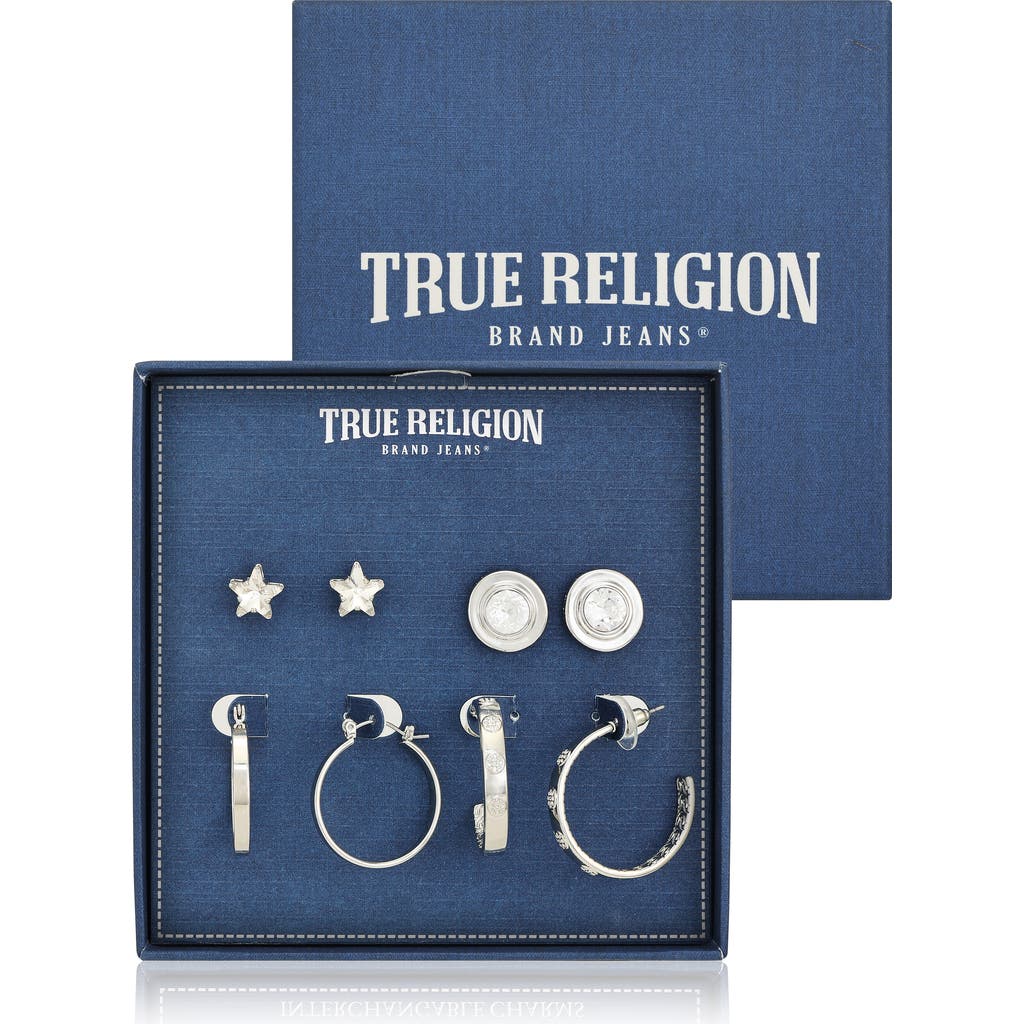 True Religion 4-pack Assorted Stud & Hoop Earrings In Metallic