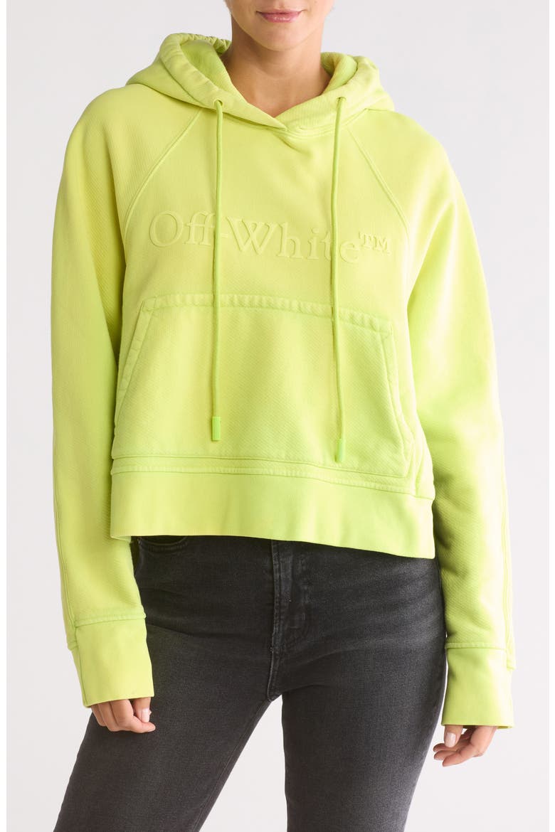 Laundry Logo Graphic Crop Split Hoodie, Main, color, GREEN