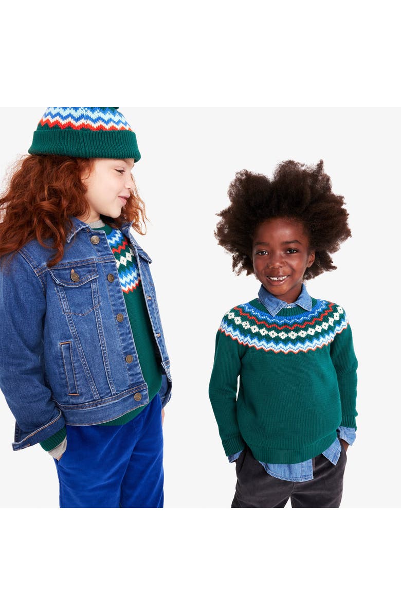Primary Kids Fair Isle Sweater, Alternate, color, Spruce