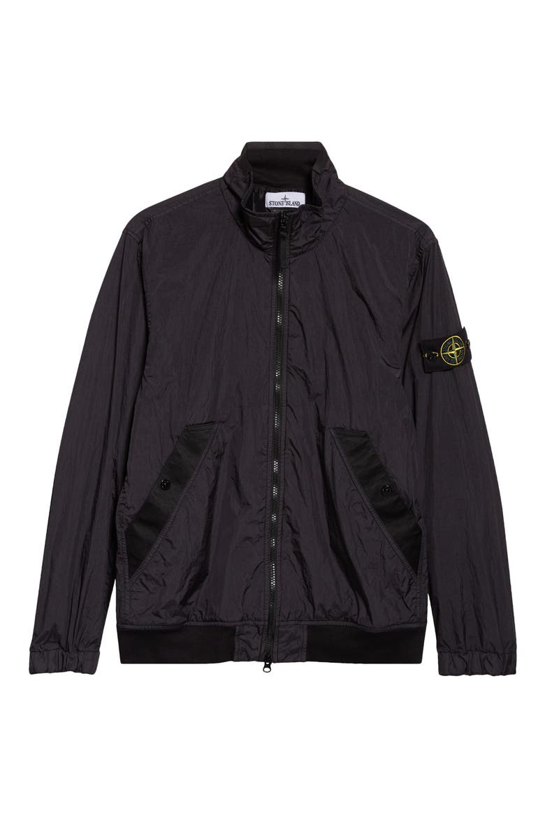 Coated Crinkled Water Repellent Jacket, Alternate, color, V0029 BLACK