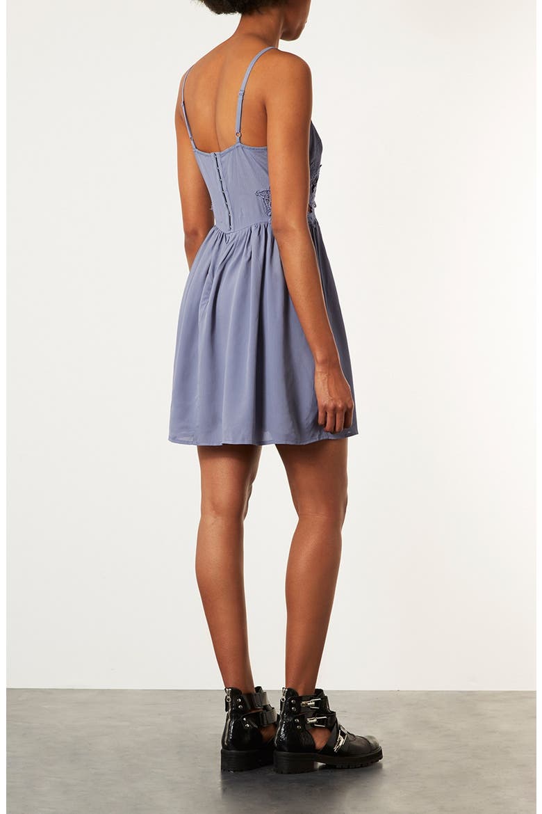 Crochet Panel Sundress, Alternate, color, CORNFLOWER