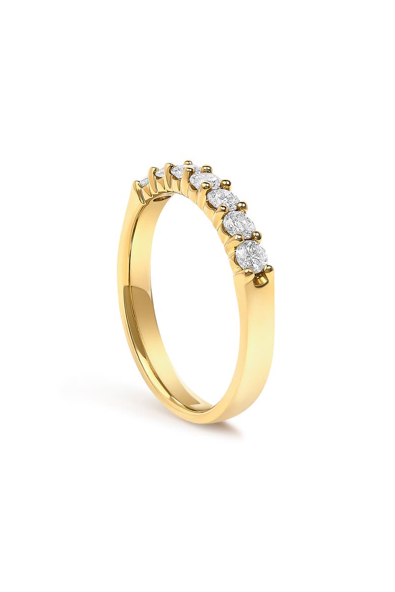14K Gold 1/2 Ctw Diamond 7 Stone Band Ring, Alternate, color, Yellow Gold