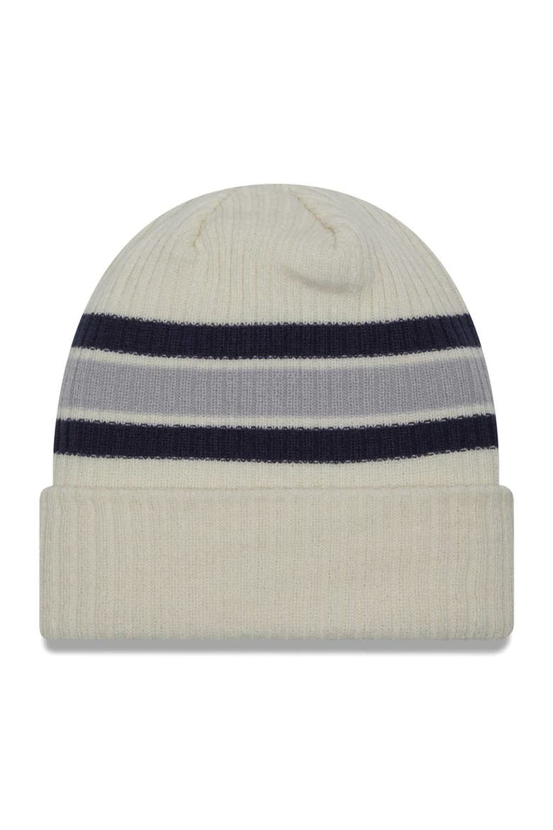 Men's New Era  Cream Dallas Cowboys Vintage Cuffed Knit Hat, Alternate, color, Cream