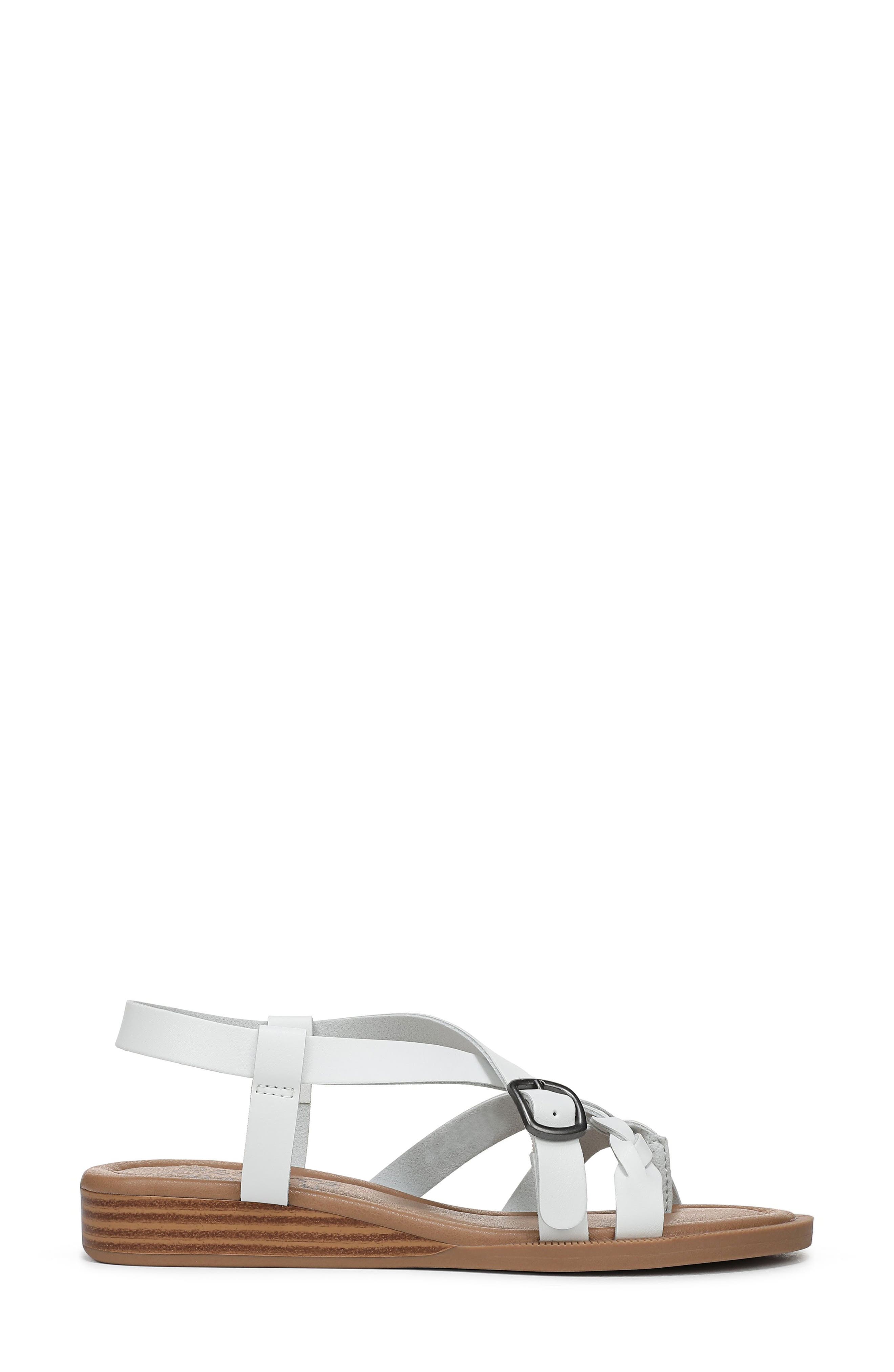Blowfish Malibu April Wedge Sandal, Alternate, color, White Faux Leather