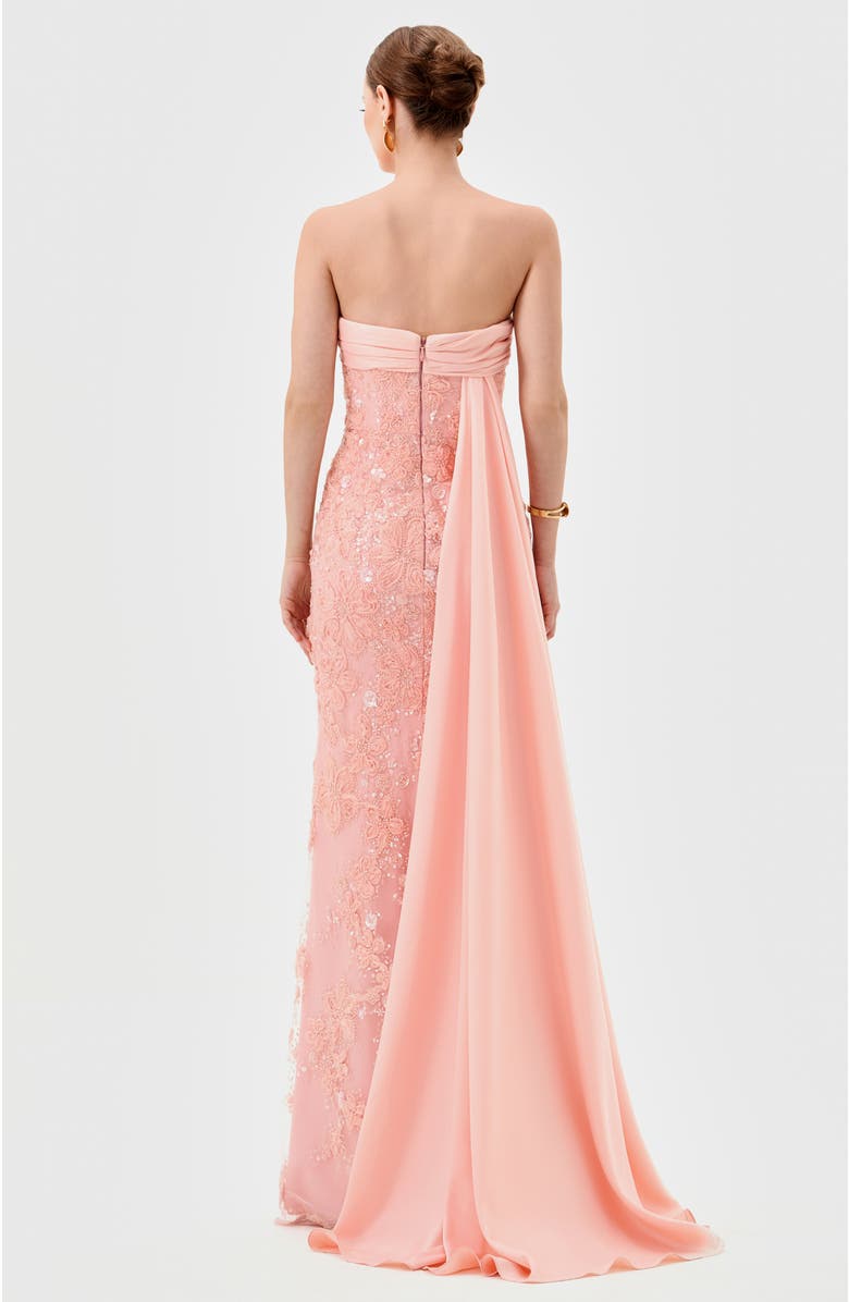 Bariano Prim Embellished Sash Gown, Alternate, color, 