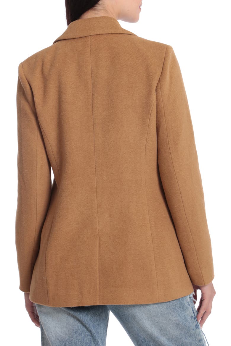 Structured One-Button Notch Lapel Blazer, Alternate, color, CAMEL