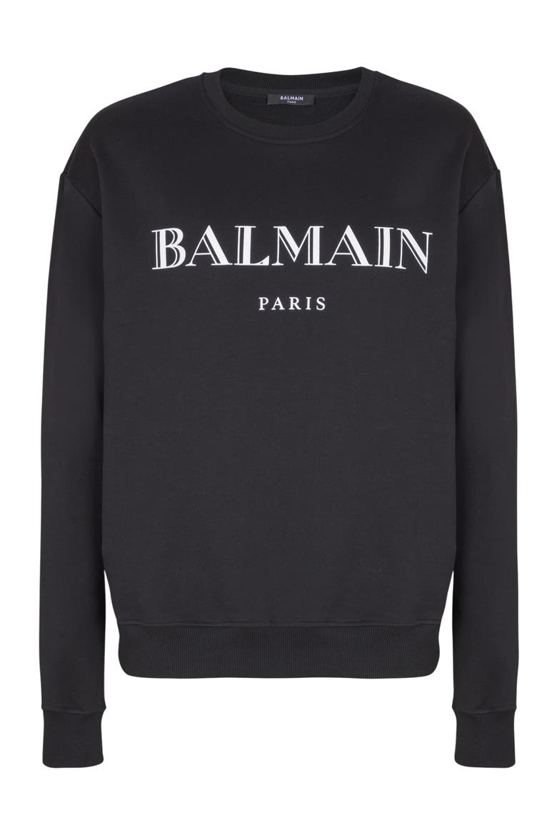 Printed Balmain Sweatshirt, Alternate, color, black