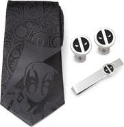 Cufflinks, Inc. Deadpool Silk Tie, Cuff Links & Tie Bar Set