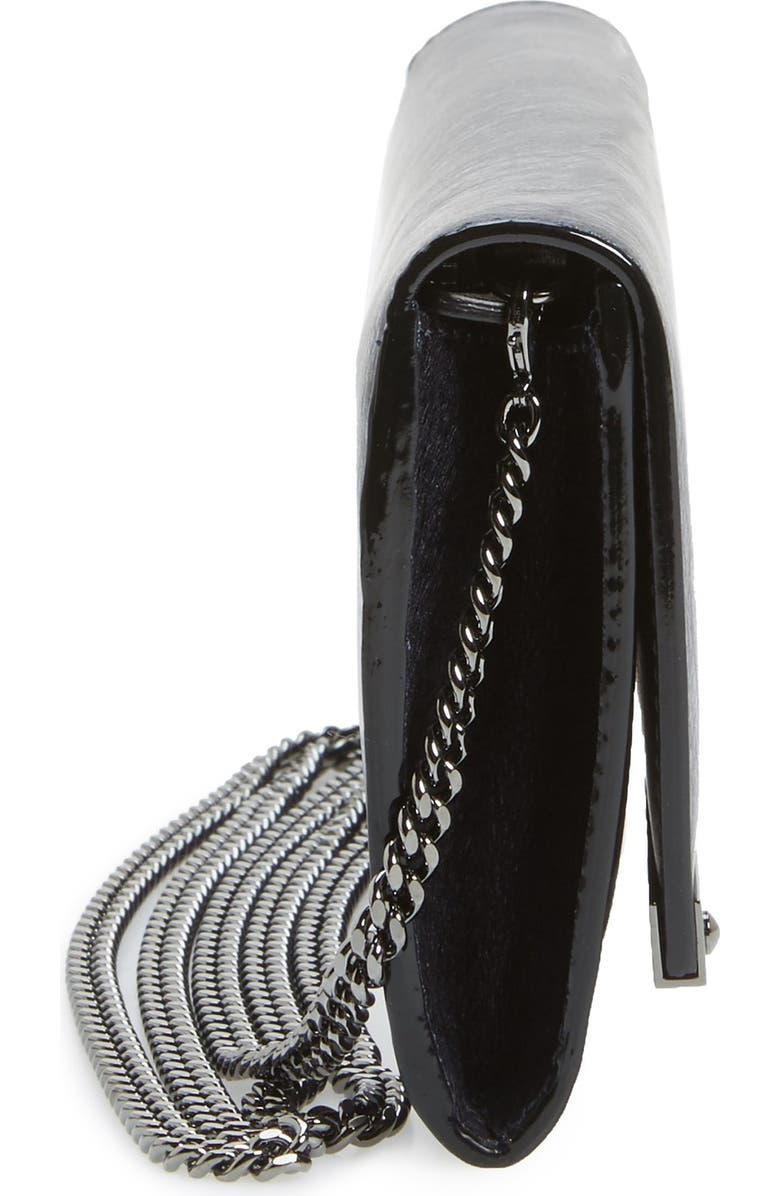 Jimmy Choo 'Milla' Etched Metallic Spazzolato Leather Flap Clutch, Alternate, color,