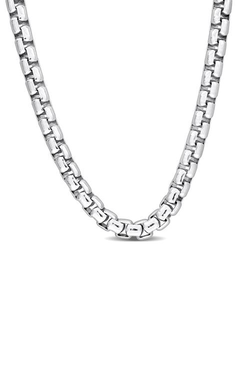 Sterling Silver Box Link Chain Necklace
