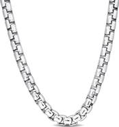 DELMAR Sterling Silver Box Link Chain Necklace