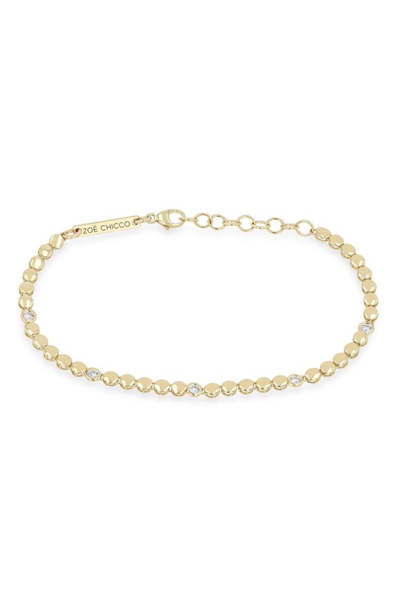 Zoë Chicco 14K Gold Diamond Bezel Disc Link Tennis Bracelet, Main, color, 14K Yellow Gold