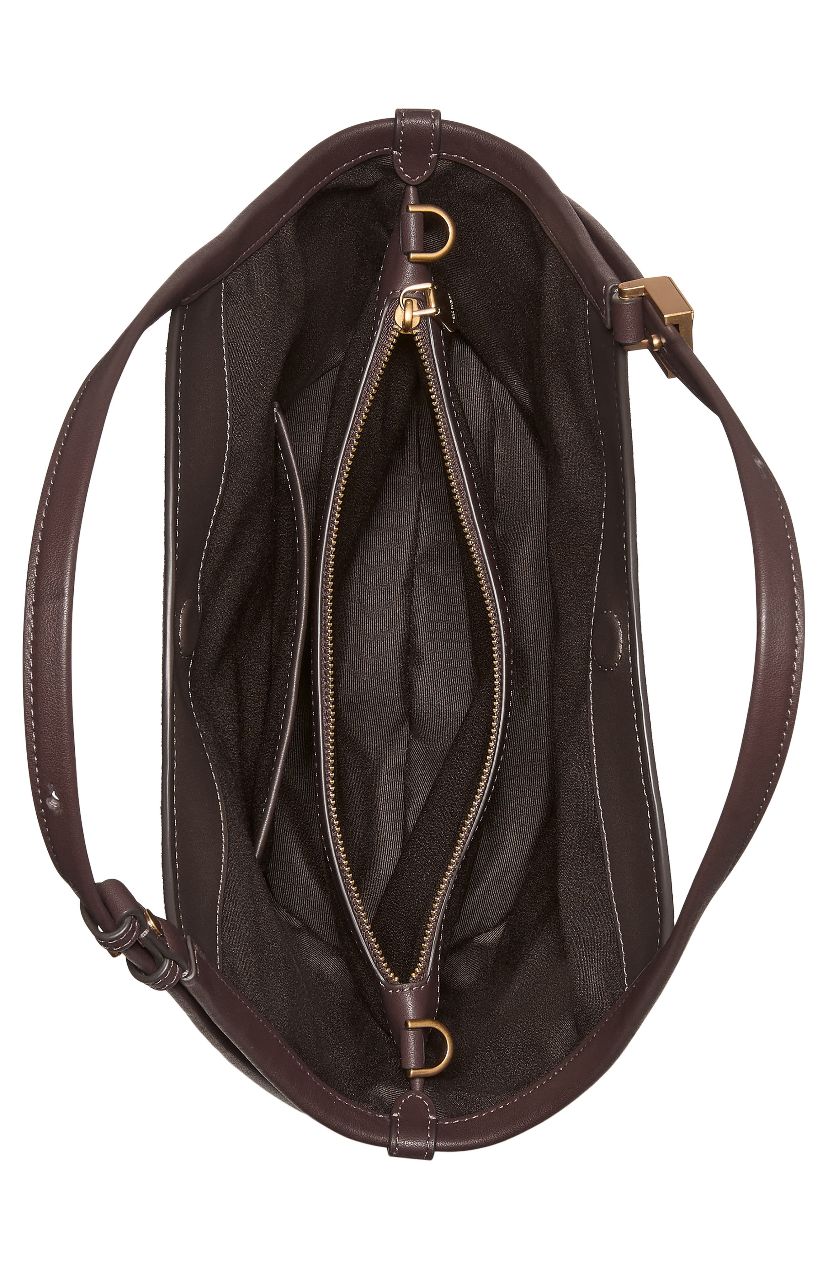 Kate Spade New York Small Deco Suede Tulip Tote, Alternate, color, Hot Fudge