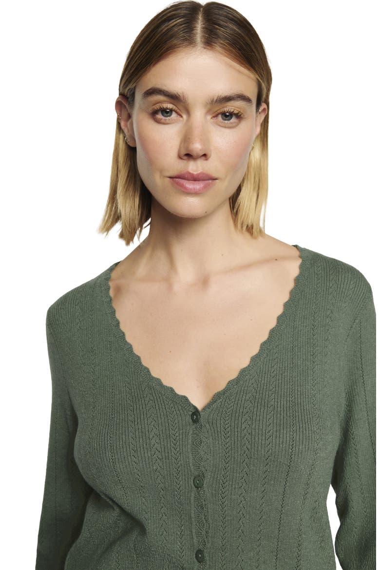 Pointelle Cardigan, Alternate, color, DESERT SAGE