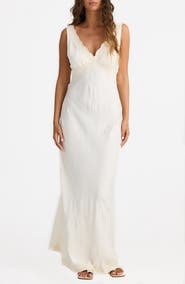 Talisman the Label Luca Lace Detail Bias Cut Maxi Dress