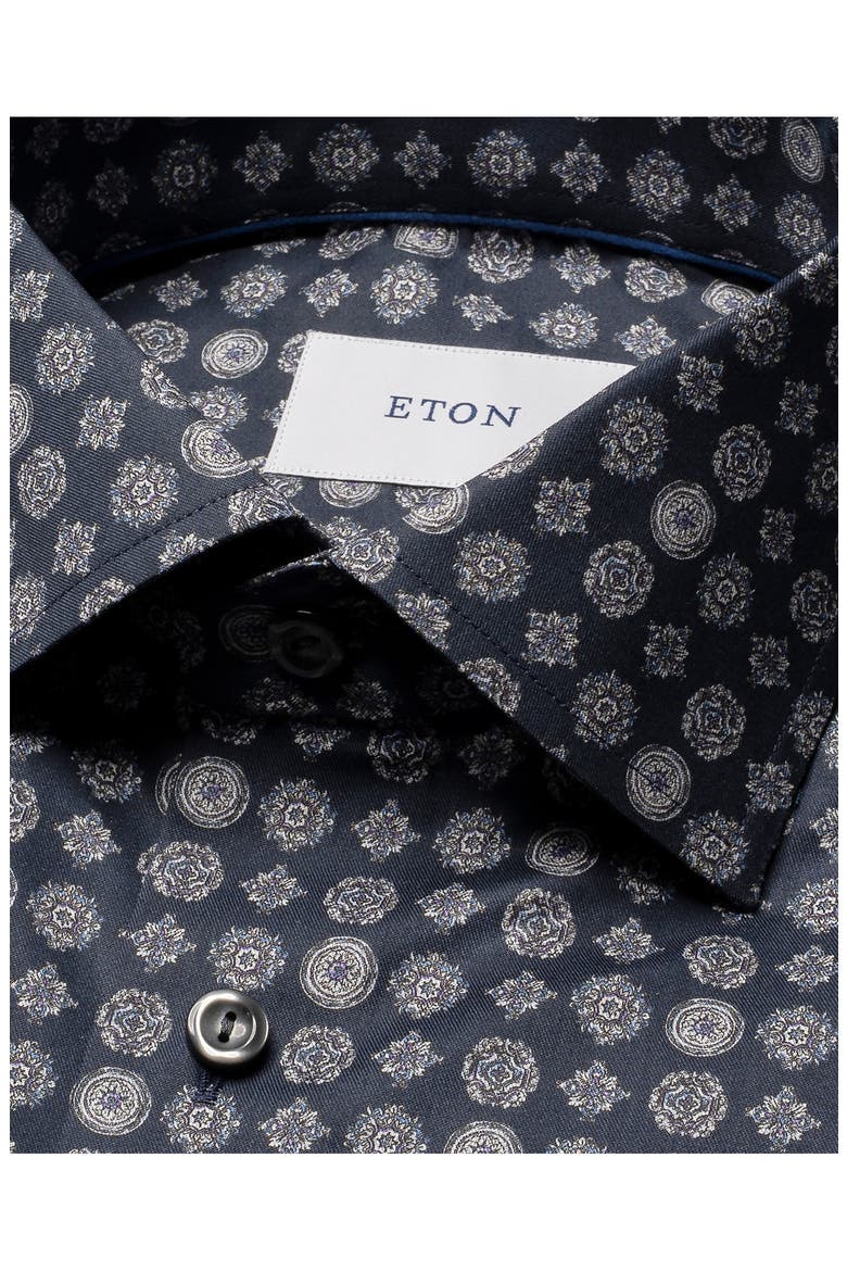 Contemporary Fit Geometric Dress Shirt, Alternate, color, NAVY
