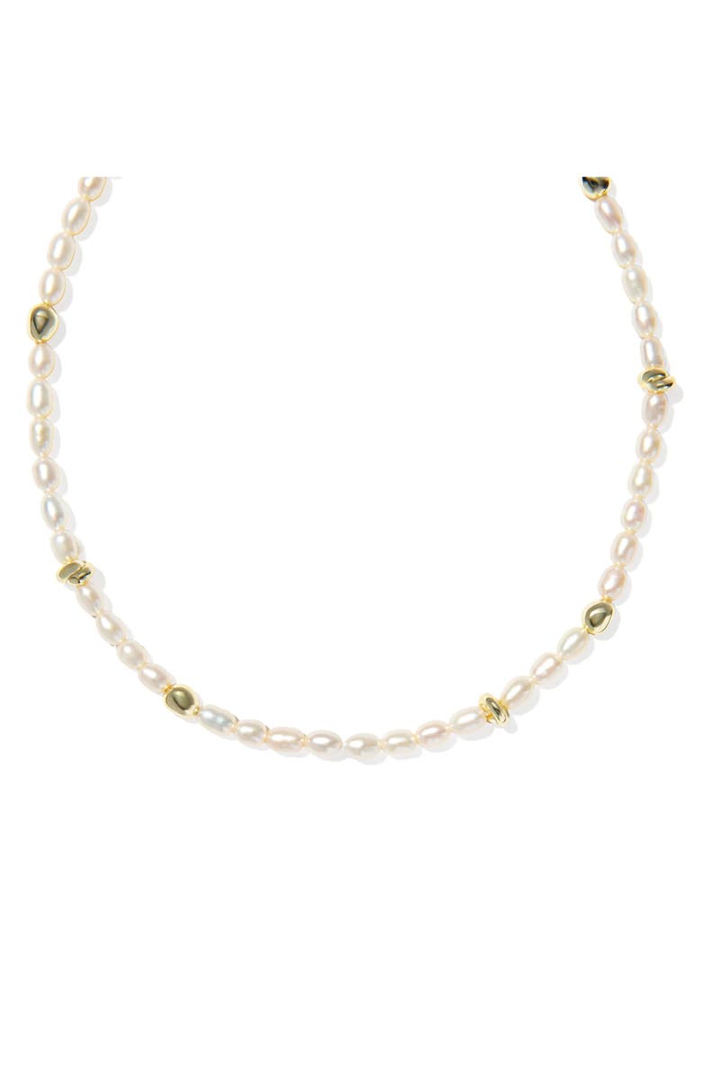 Kendra Scott Gabriella Cultured Freshwater Pearl Strand Necklace, Main, color, Gold Freshwater Pearl