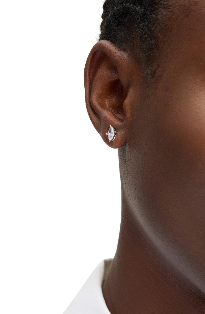 Kate Spade New York marquise cut solitaire stud earrings, Alternate, color, Clear/ Silver