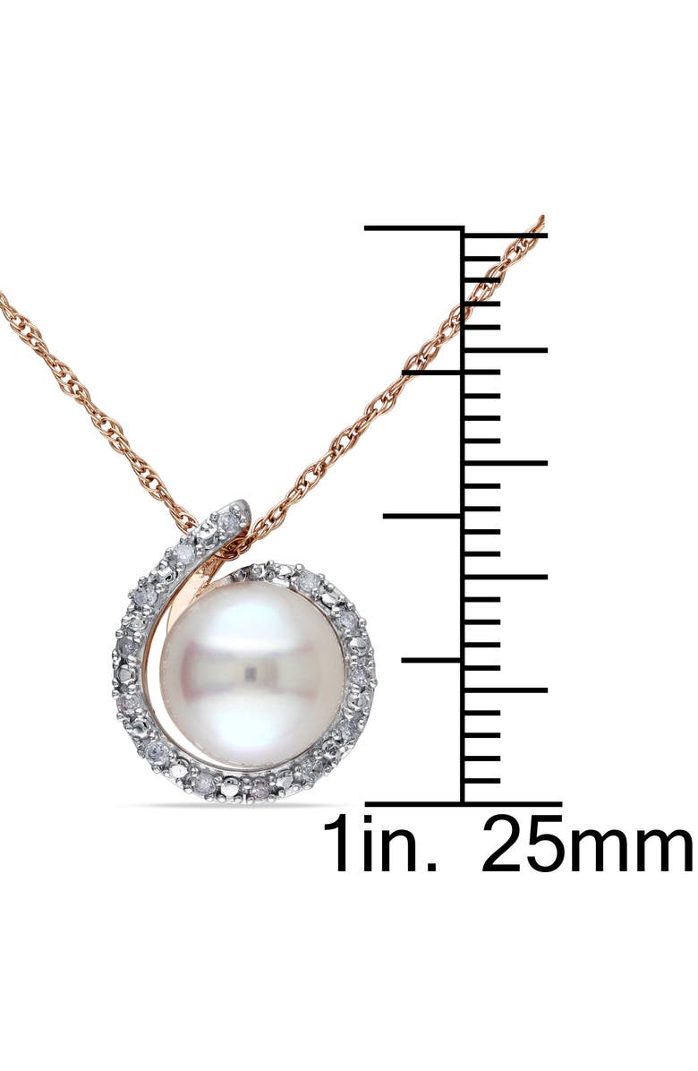 Julianna B. Cultured Pearl & Diamond Swirl Halo Necklace 10k, Alternate, color, Pearl