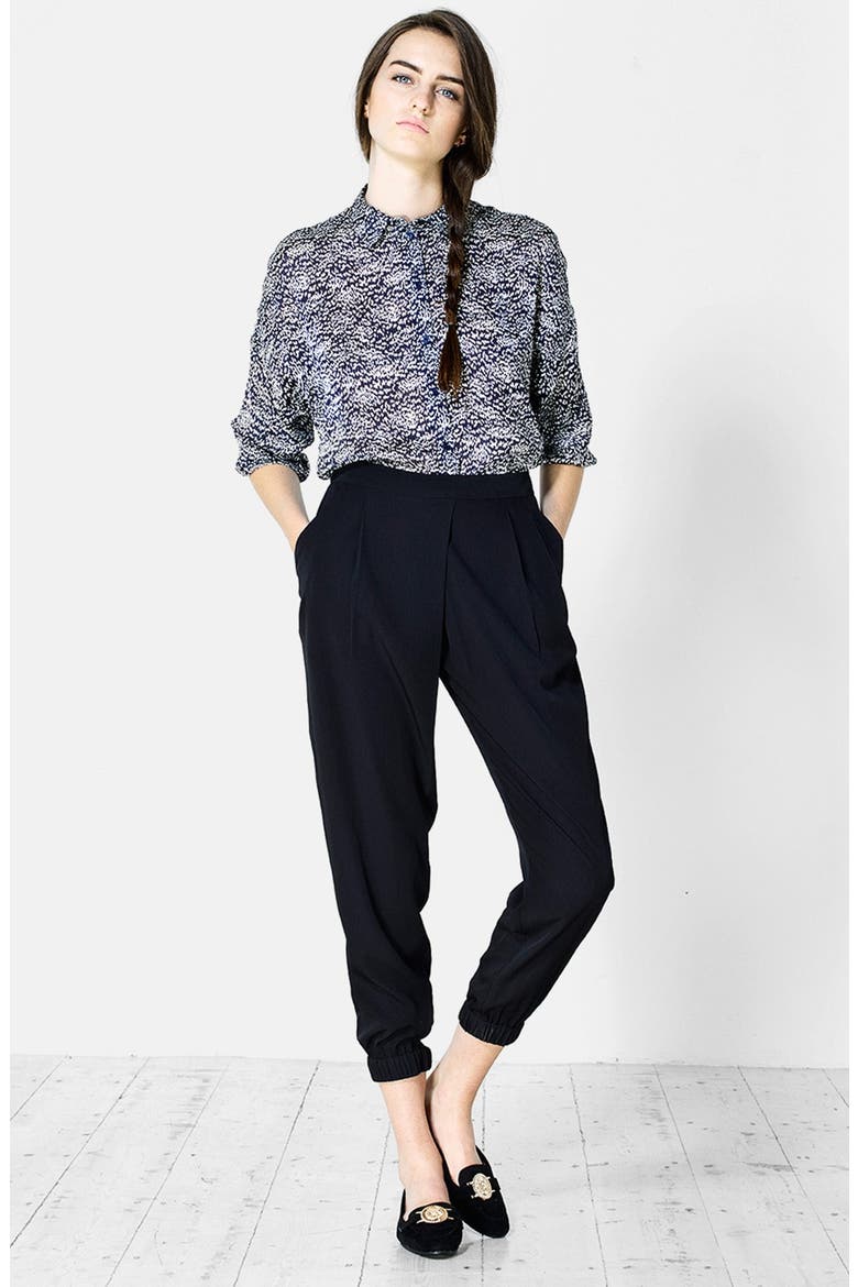 Wrap Detail Track Pants, Alternate, color, BLACK