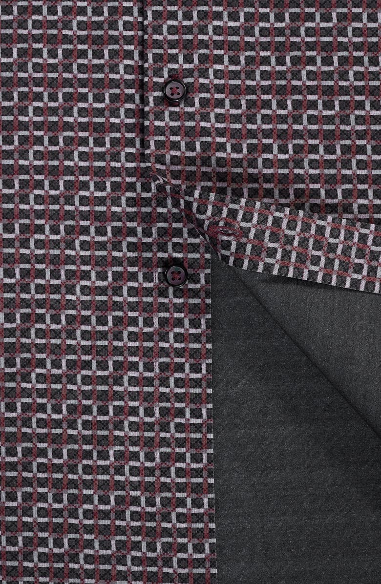 Bugatchi Jimmy OoohCotton<sup>®</sup> Check Button-Up Shirt, Alternate, color, Mahogany