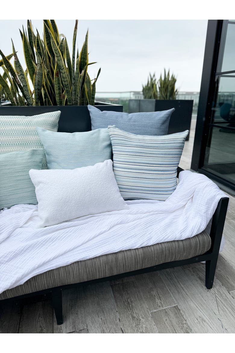 Boucle Indoor Outdoor Pillow, Alternate, color, White