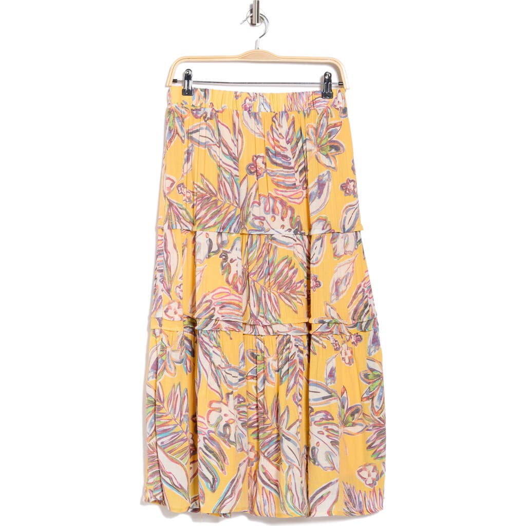 Nanette Lepore Printed Tiered Skirt In Gold