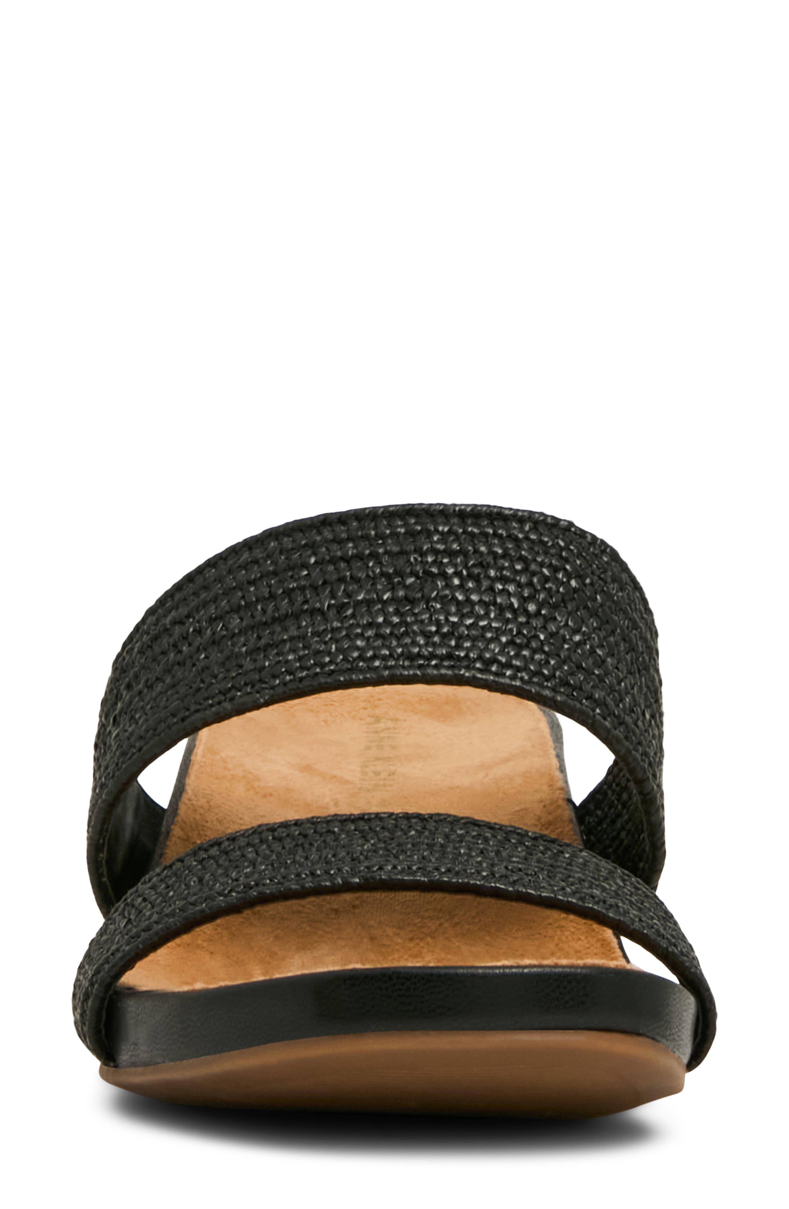 Anne Klein Kapricorn Wedge Sandal, Alternate, color, Black Raffia